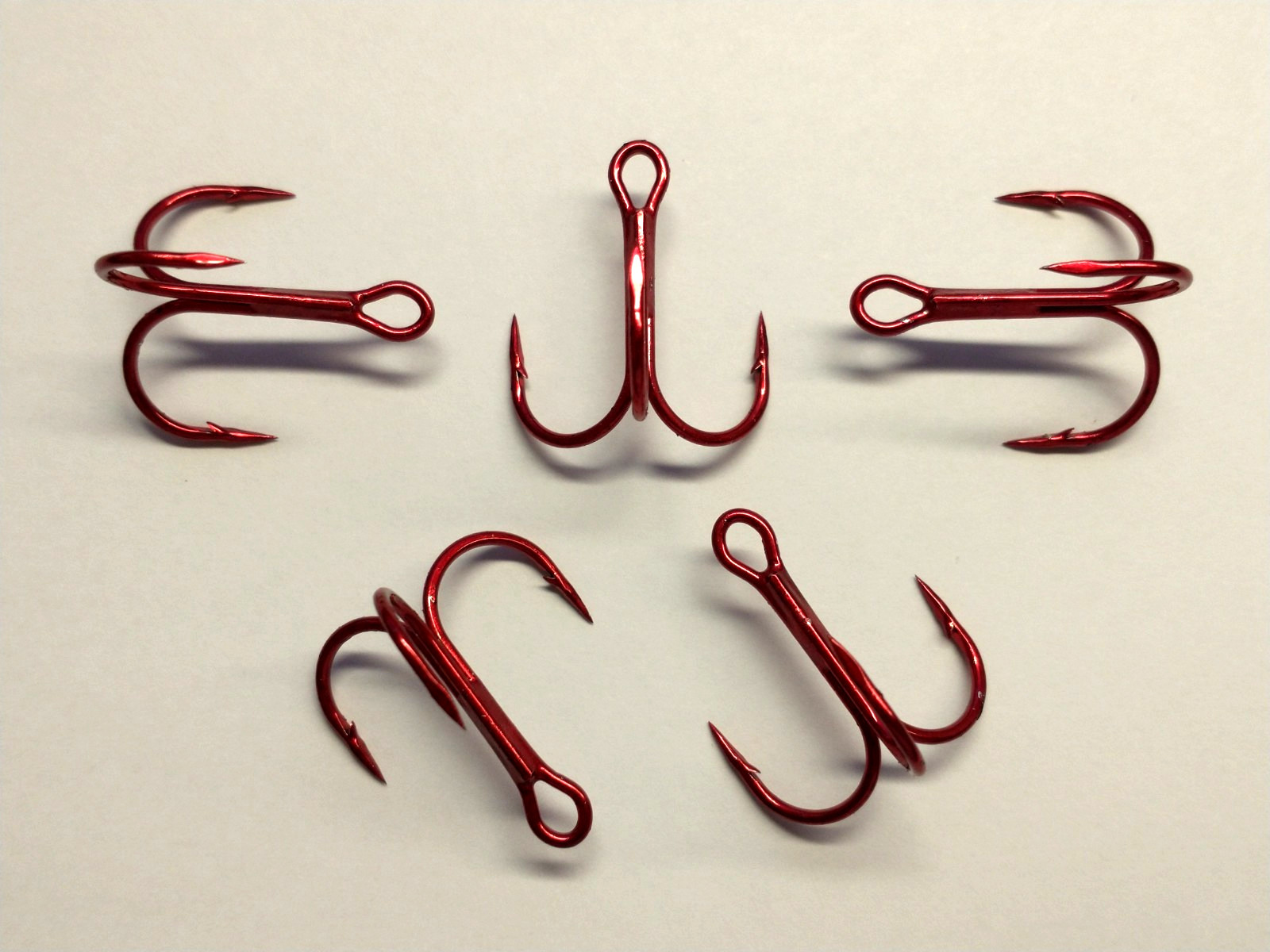 (100) VMC REGULAR-SHANK 1X TREBLE HOOKS (SIZE 3) TIN RED (9650TR) BULK 9650 TR