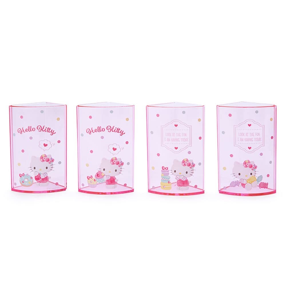 213110 Pink Plastic Hello Kitty Kitty Pen Stand 360 Degree Rotating Pen Stand...