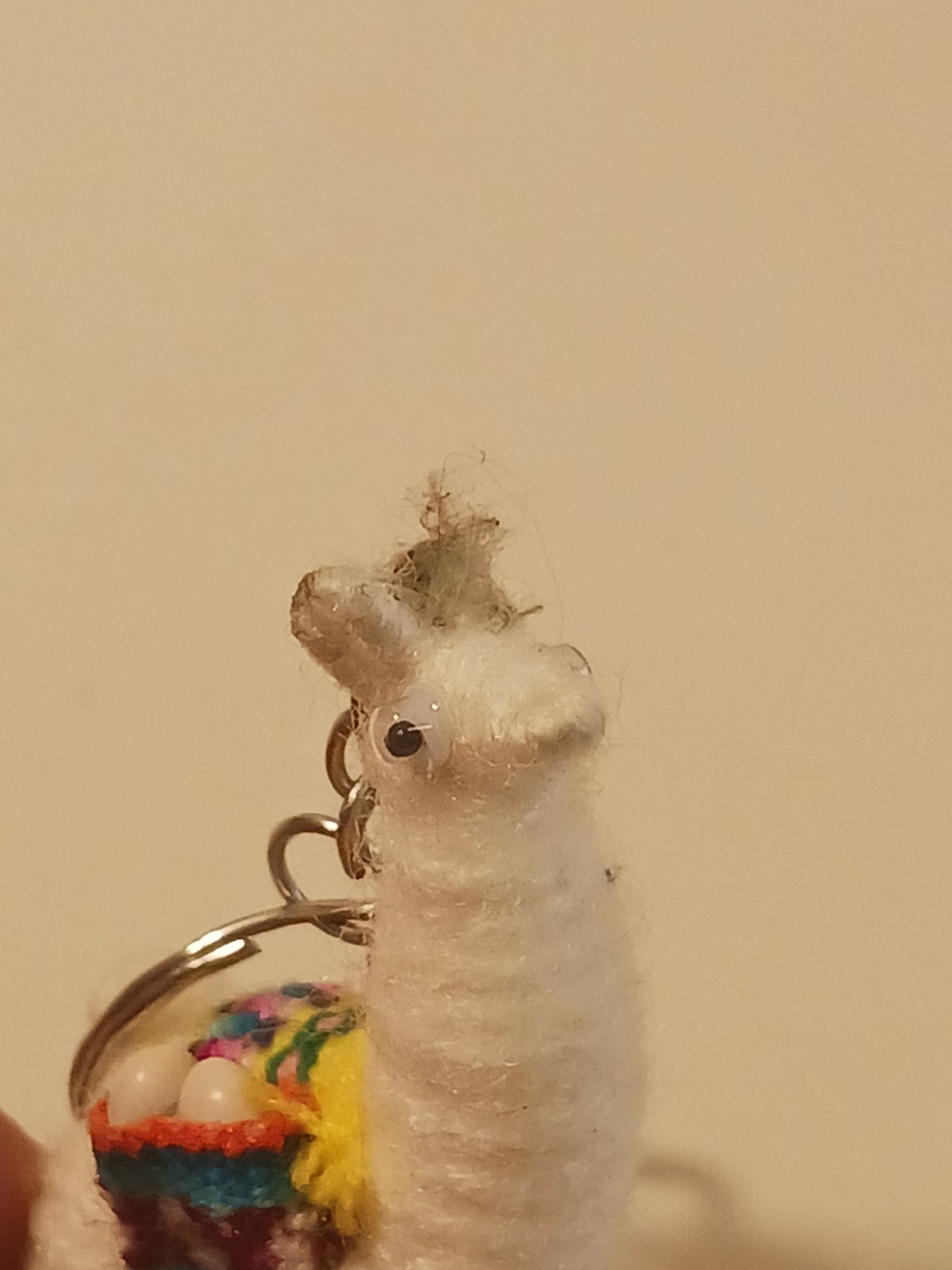 Peruvian Llama Alpaca Wool Keychain Handmade Artisan Souvenir Gift Charm Posable