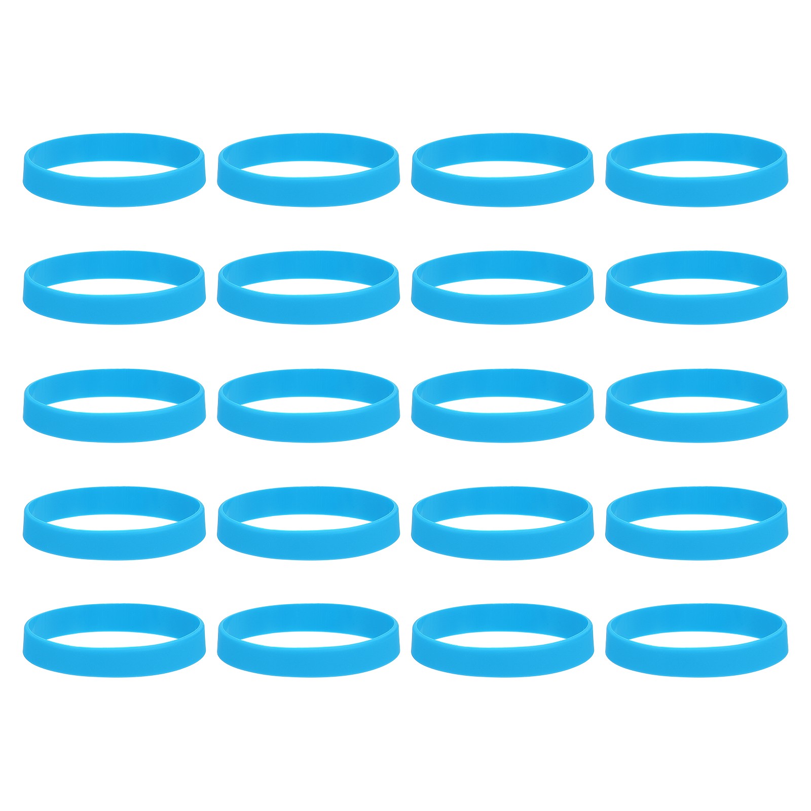 50Pcs Silicone Rubber Bands Non-slip 4 Inch Flat for Books, Blue