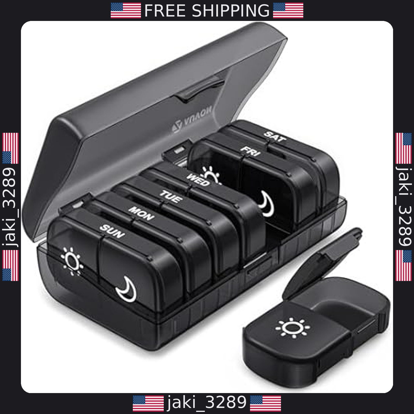 AUVON XL Weekly Pill Organizer 2x Daily - 7-Day AM/PM Case with Easy Openings