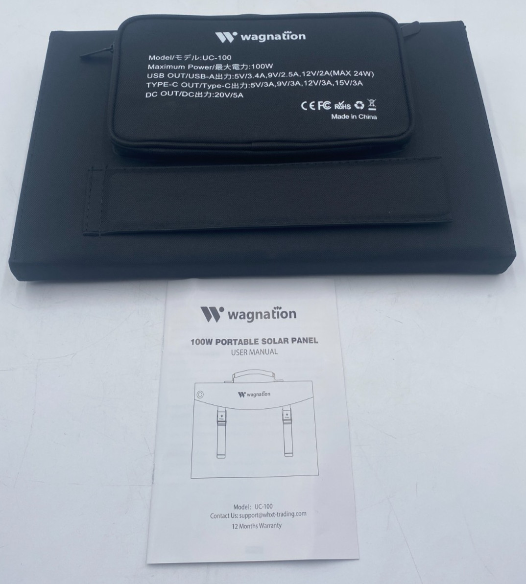 Wagnation 100W Portable Solar Panel Foldable Multi-Port & Wide Compatibility