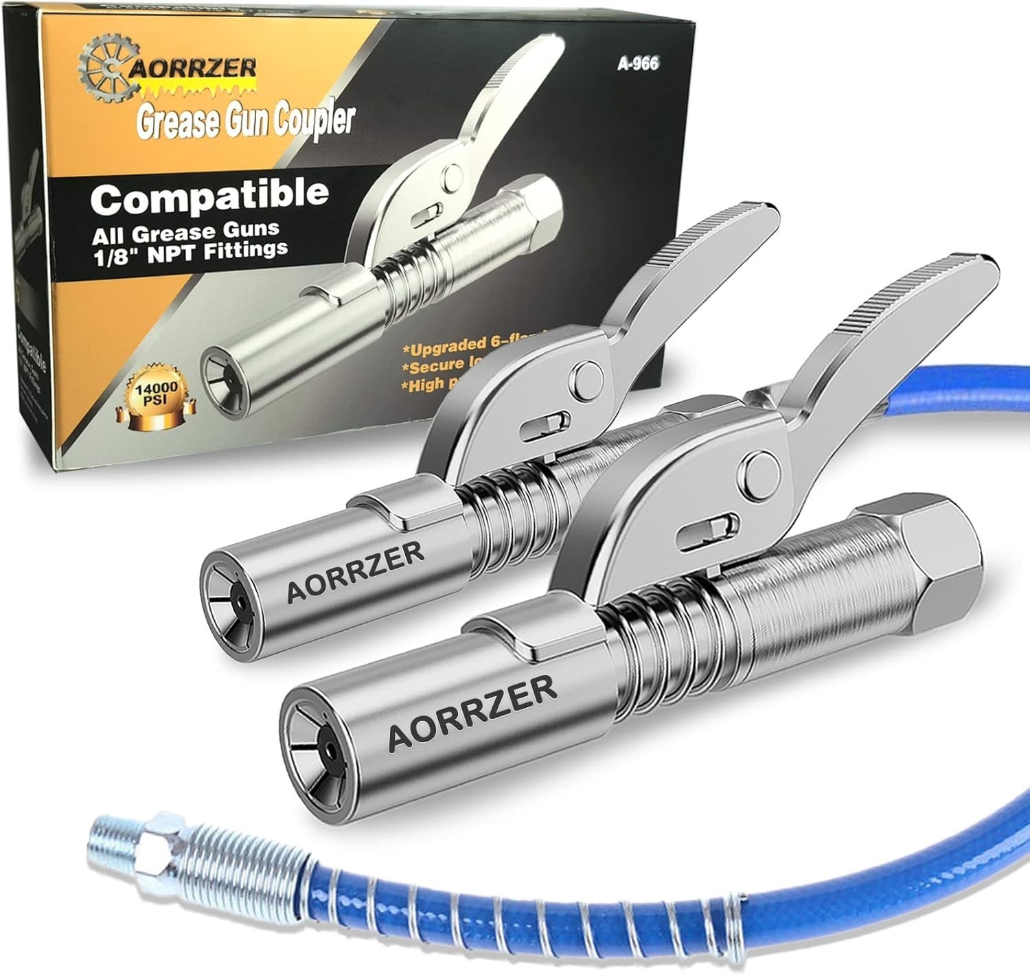 Acoplador Para Pistola De Engrase 12000 PSI Bloqueo Y Liberación Rápida 1/8" NPT