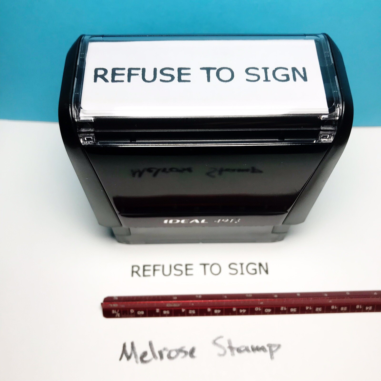 Refuse To Sign Rubber Stamp Black Ink Self Inking Ideal 4913