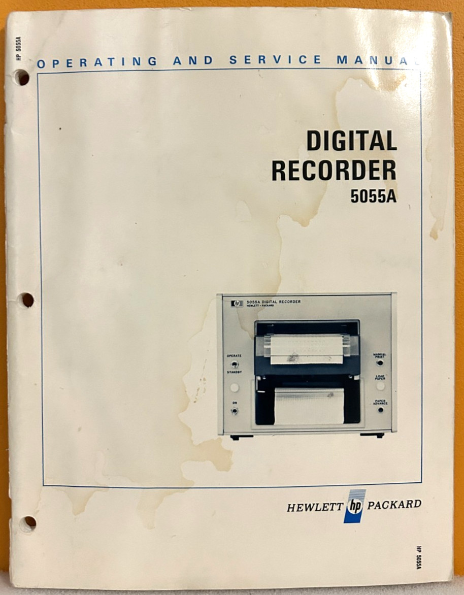 HP 05055-90010 Model 5055A Digital Recorder Operating & Service Manual.
