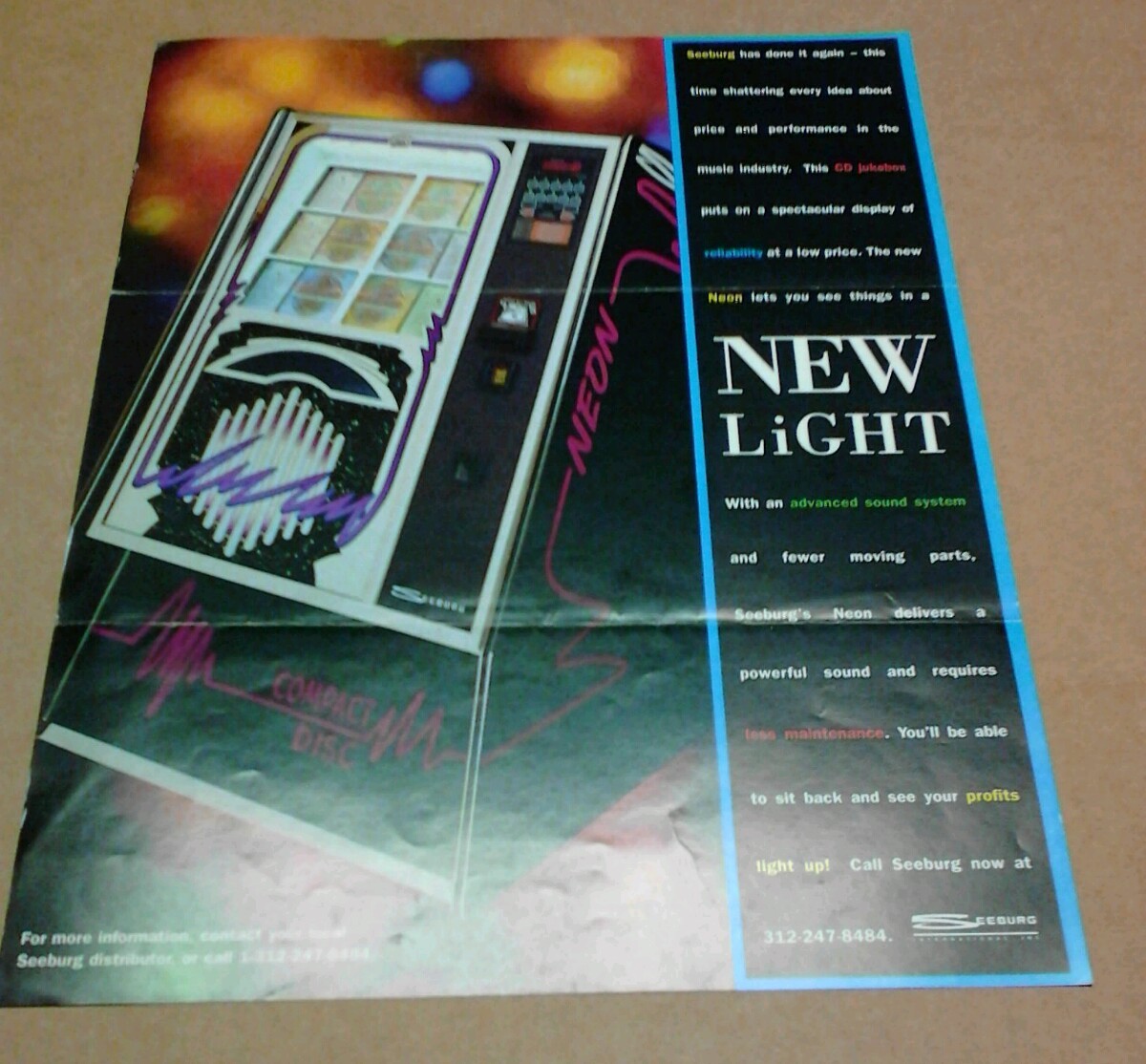 SEEBURG NEON CD Jukebox flyer- original
