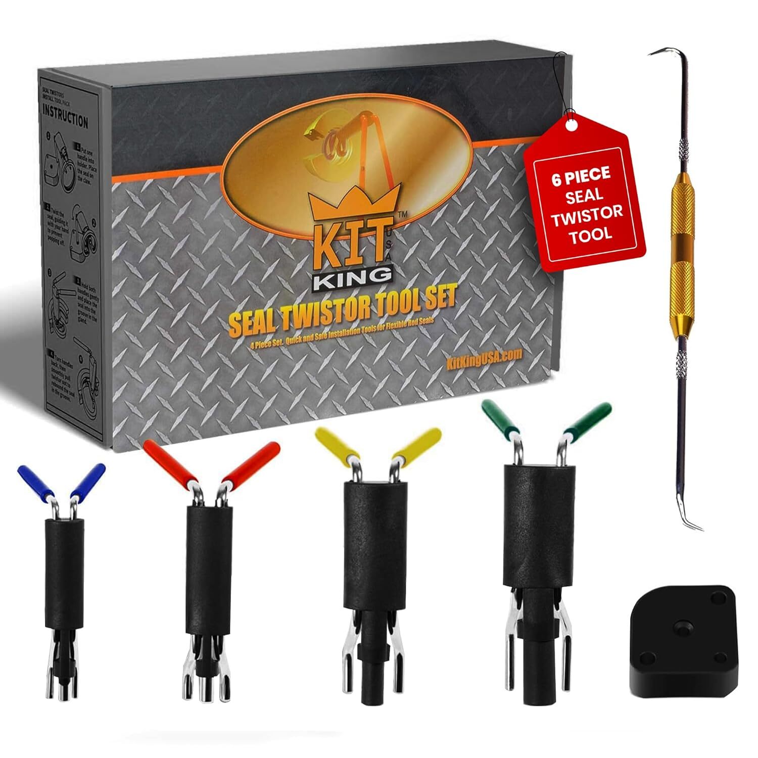 Hydraulic Seal Installation Tool Set – 6 Piece Seal Twistor Tool Including Tw...