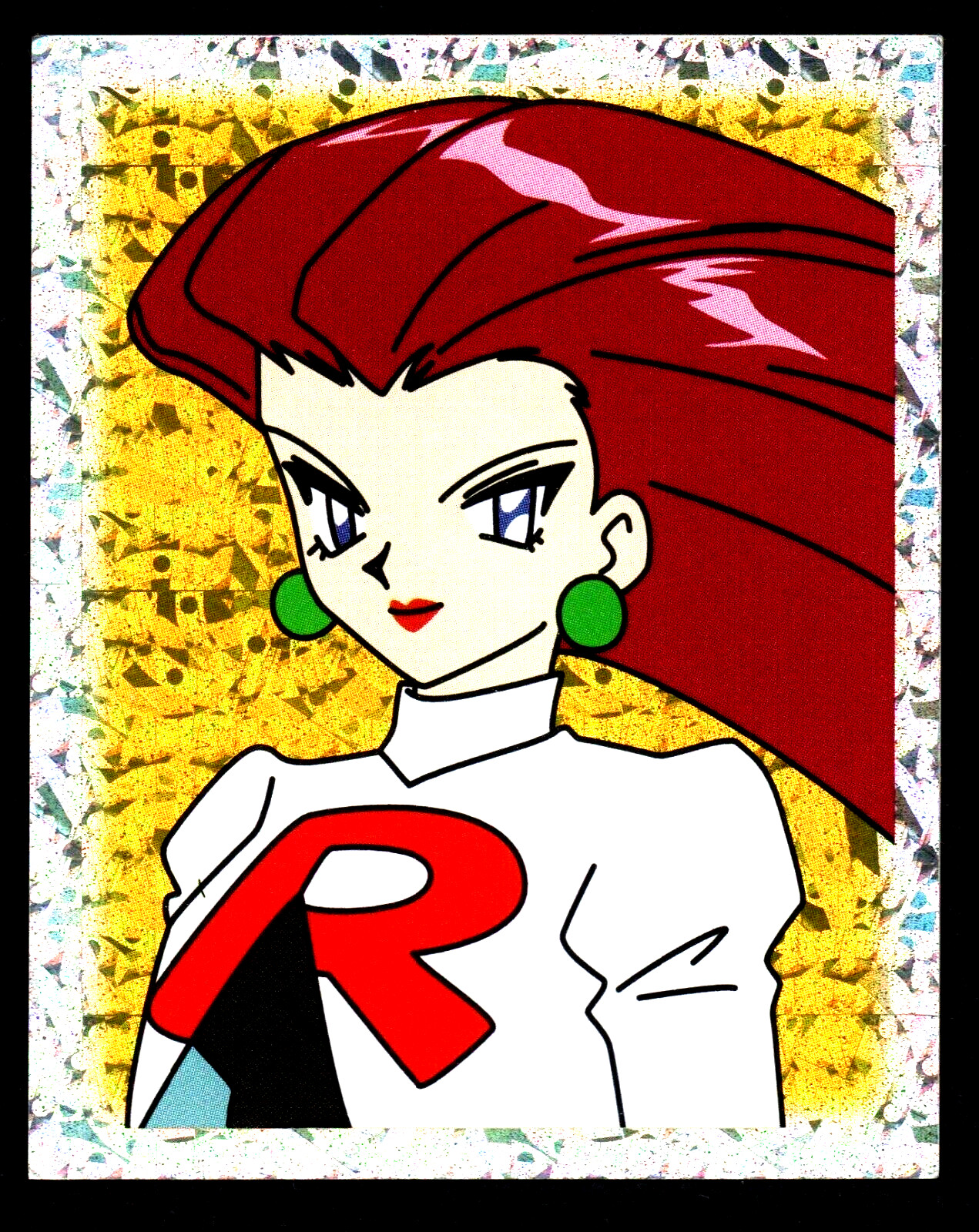 POKEMON HOLO FOIL STICKER, MERLIN NINTENDO, NUMBER S35, SERIES 1, JESSIE ROCKET