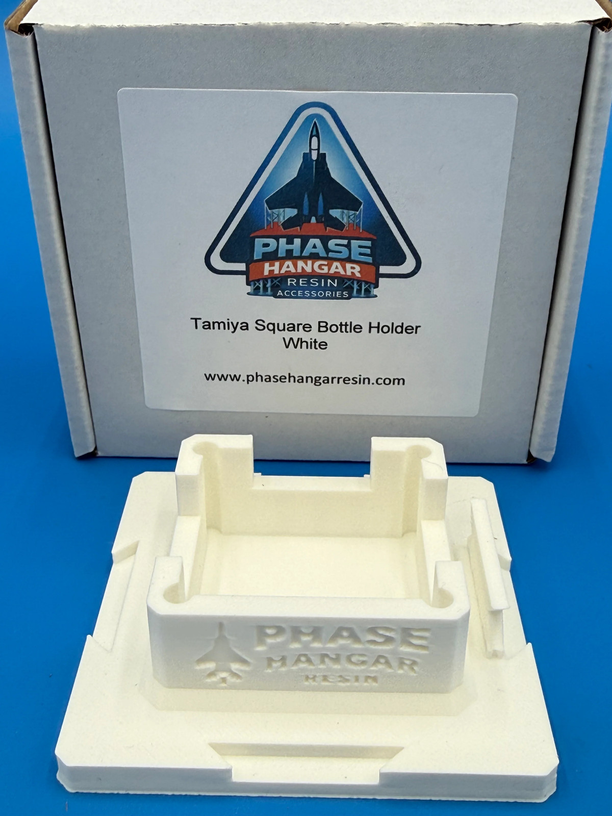 Phase Hangar 1/48, 1/32, 1/72 Tamiya Square Bottle Holder (White)