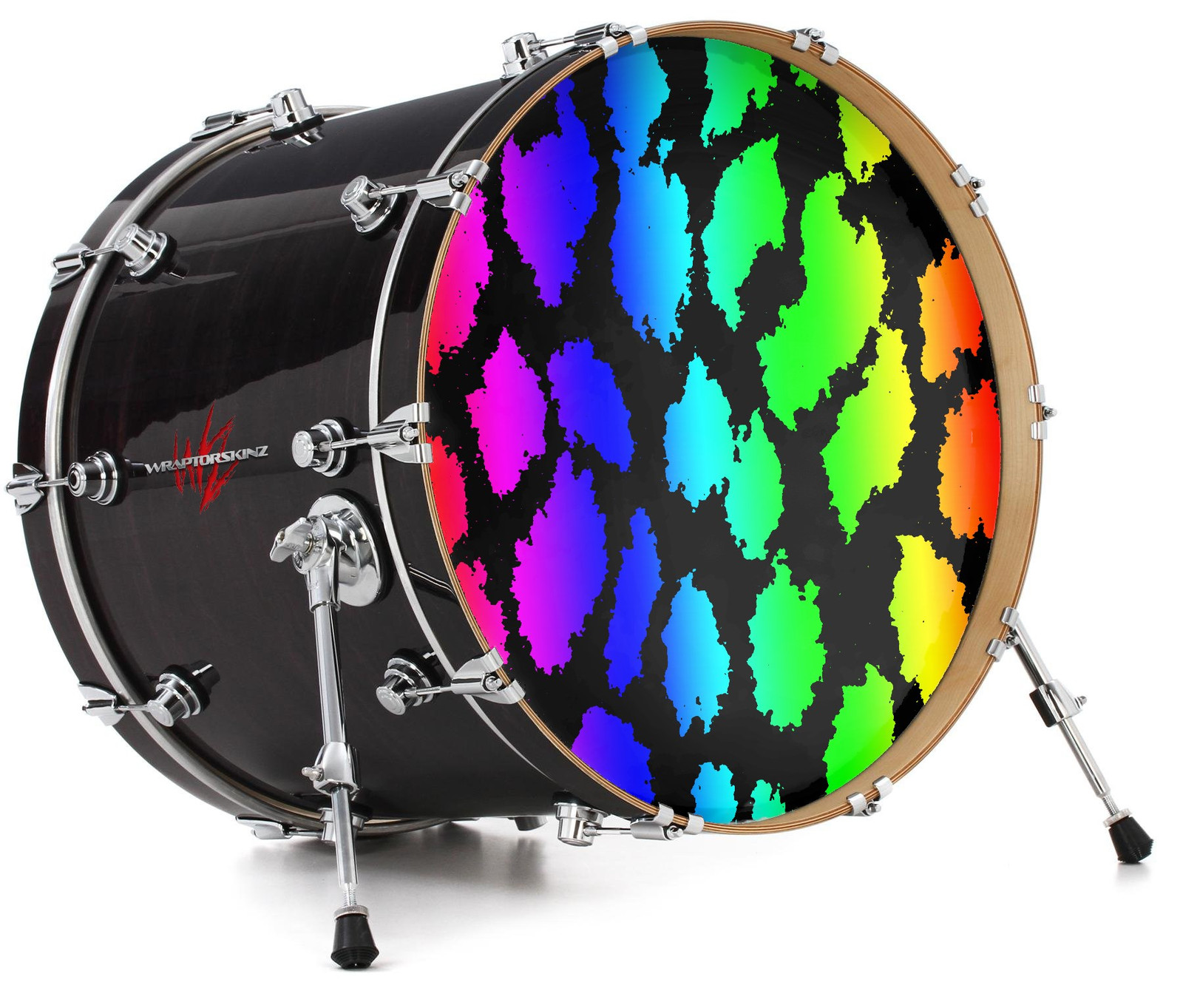 Vinyl Skin Decal Wrap fits 22" Bass Kick Drum - Rainbow Leopard