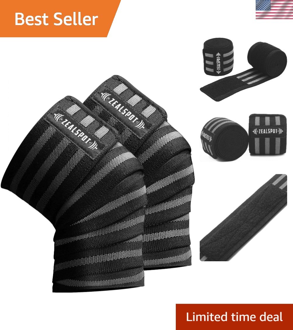 Adjustable 72" Knee Wraps Pair - Compression Support for Weightlifting & Fitness