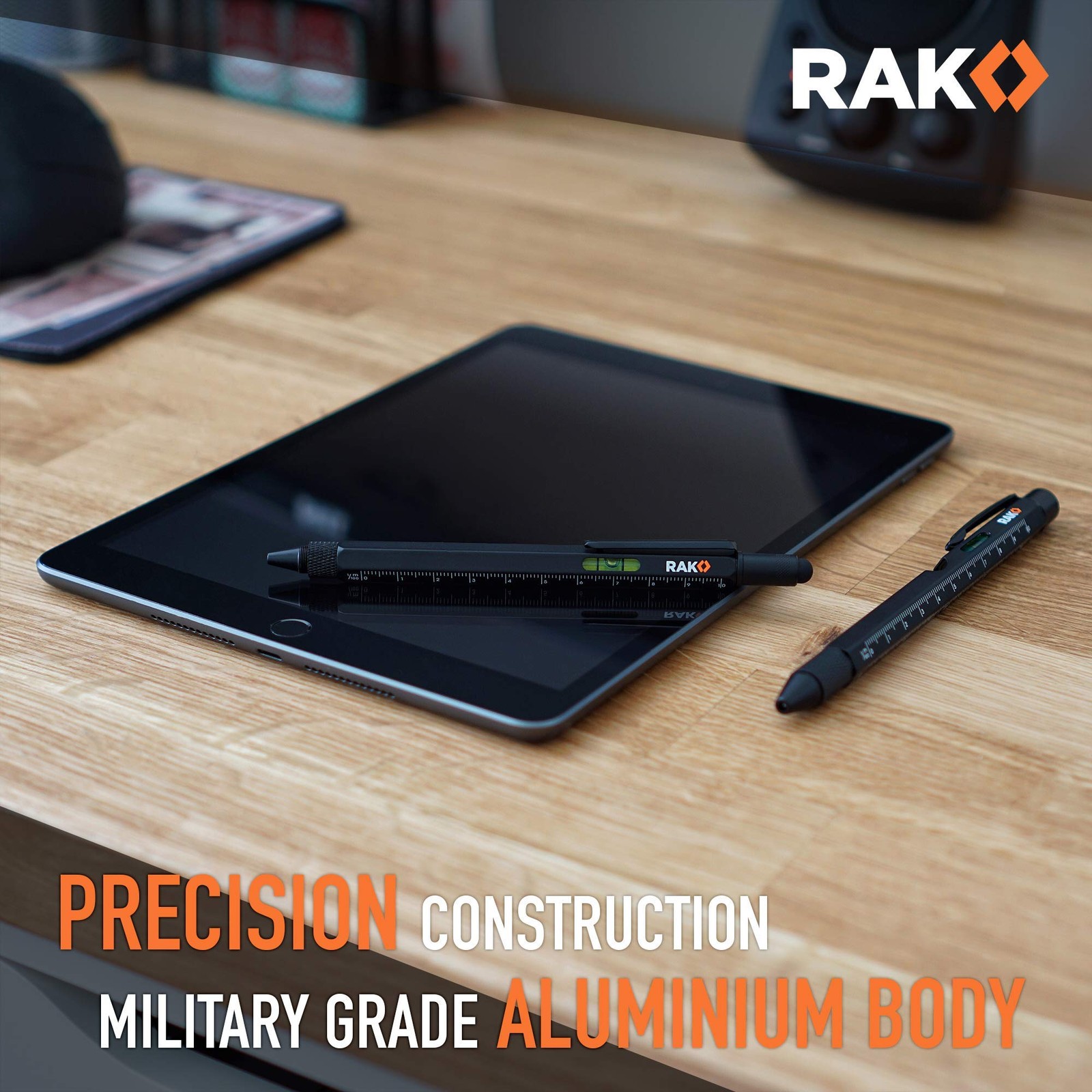 RAK Multitool Pen - Multi-Tool Set 11 in 1, Pocket Size (2 count), Black