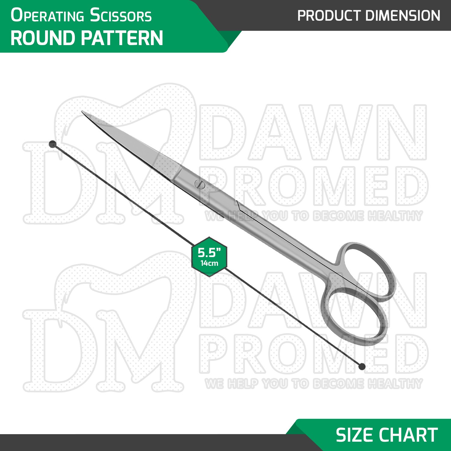 Operating Scissors 5.5" Straight Sharp Sharp Round Pattern Surgical Instruments