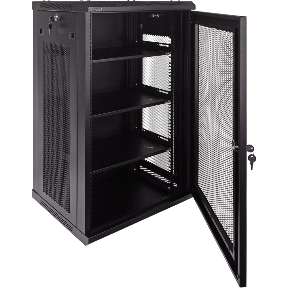 18U IT Wall Mount Network Server Data Cabinet Rack Perforated Door w/shelves