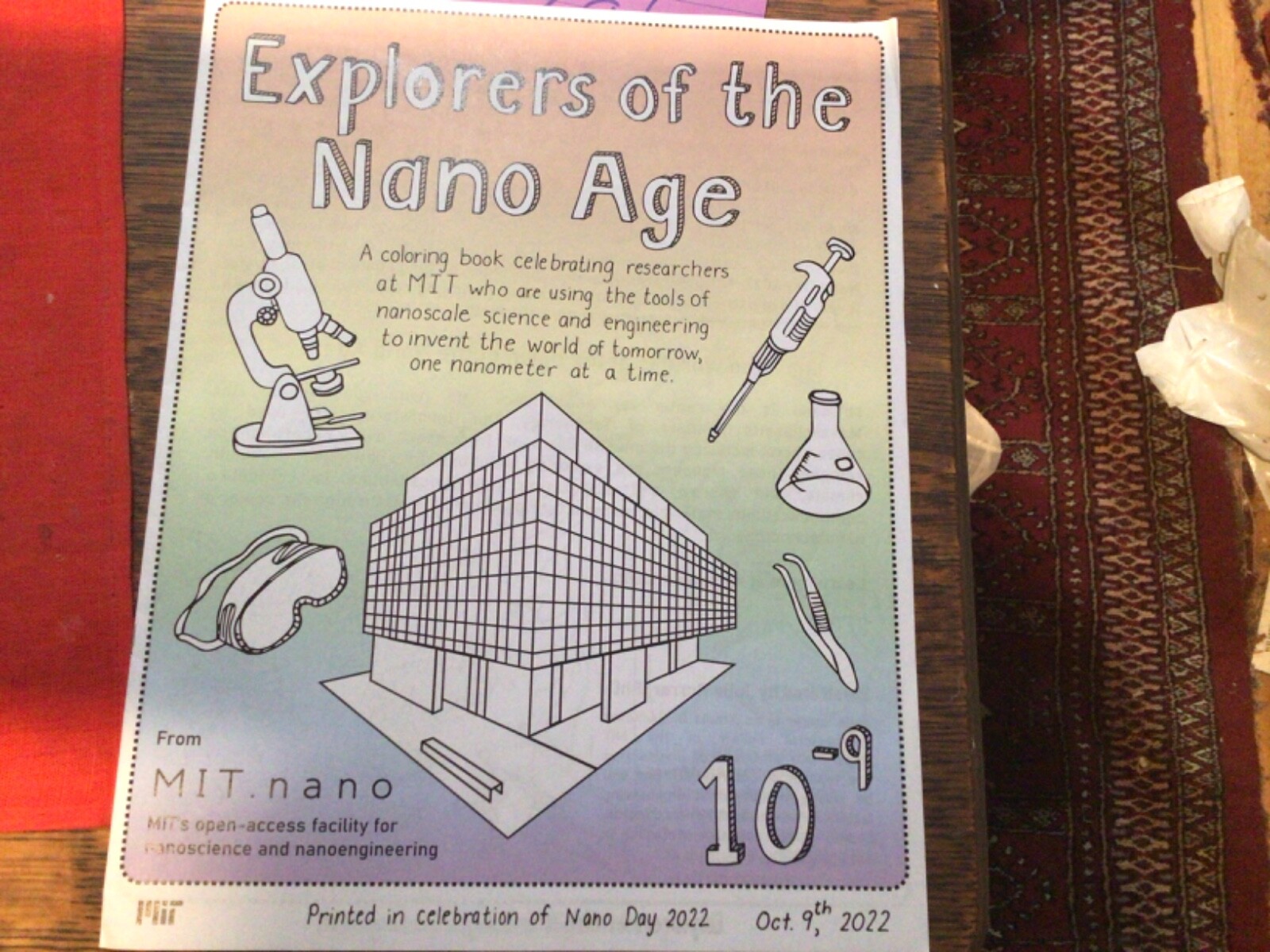 Explorers of the Nano Age, 2022 MIT Nano Day Coloring Book