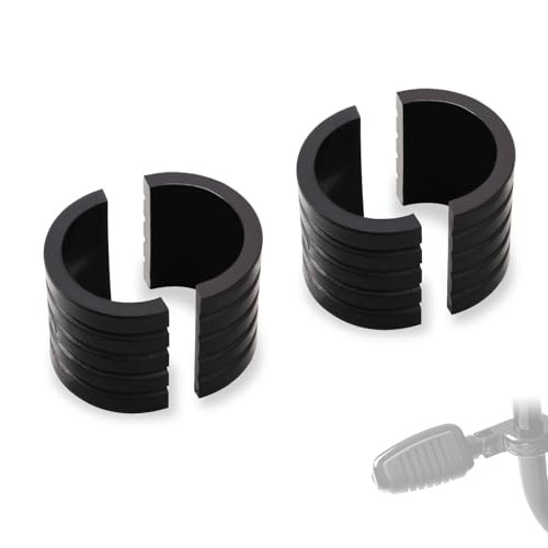 Universal Motorcycle Highway Peg Mount Spacers/Rubber Bushings, BLACK-25MM