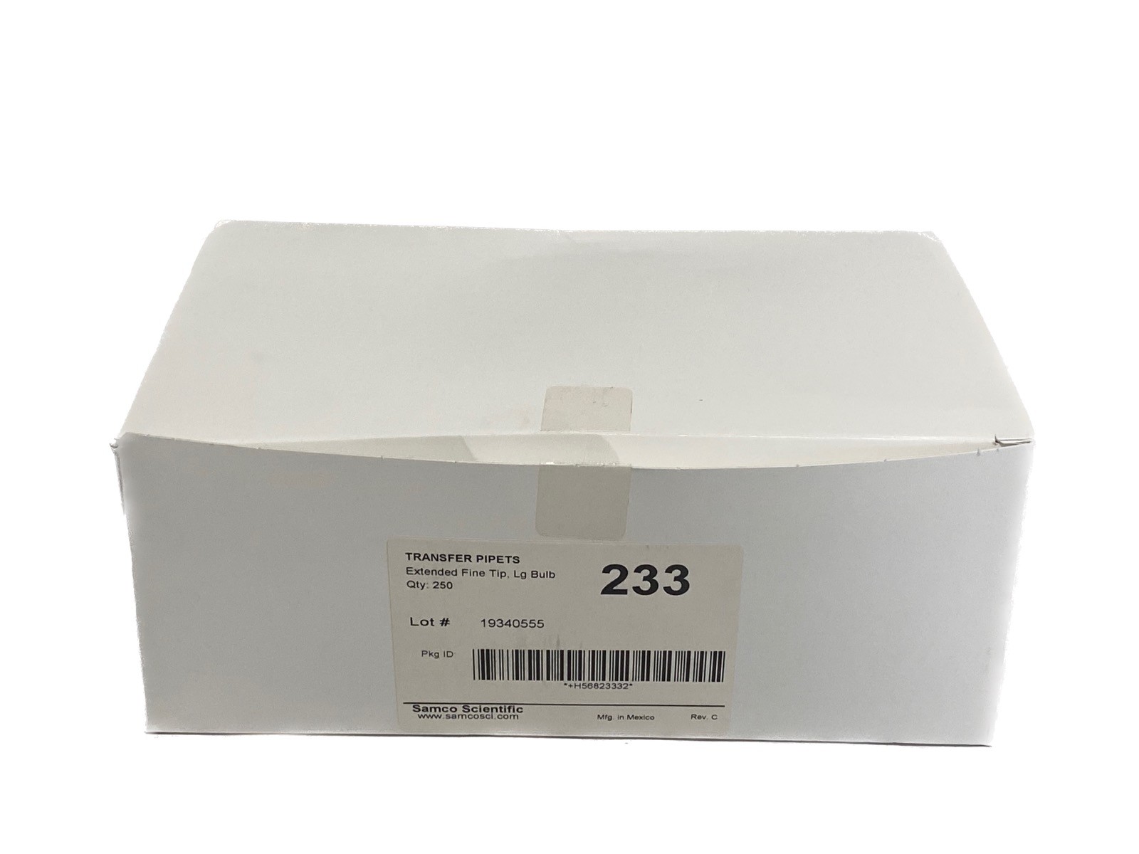 (250/Pk) SAMCO 5.4mL LDPE Transfer Pipets w/ Extended Fine Tip Large Bulb 233