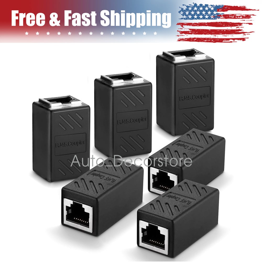 RJ45 Inline Coupler Cat6 Cat5e Cat5 Ethernet LAN Network Cable Adapter 10 PACK
