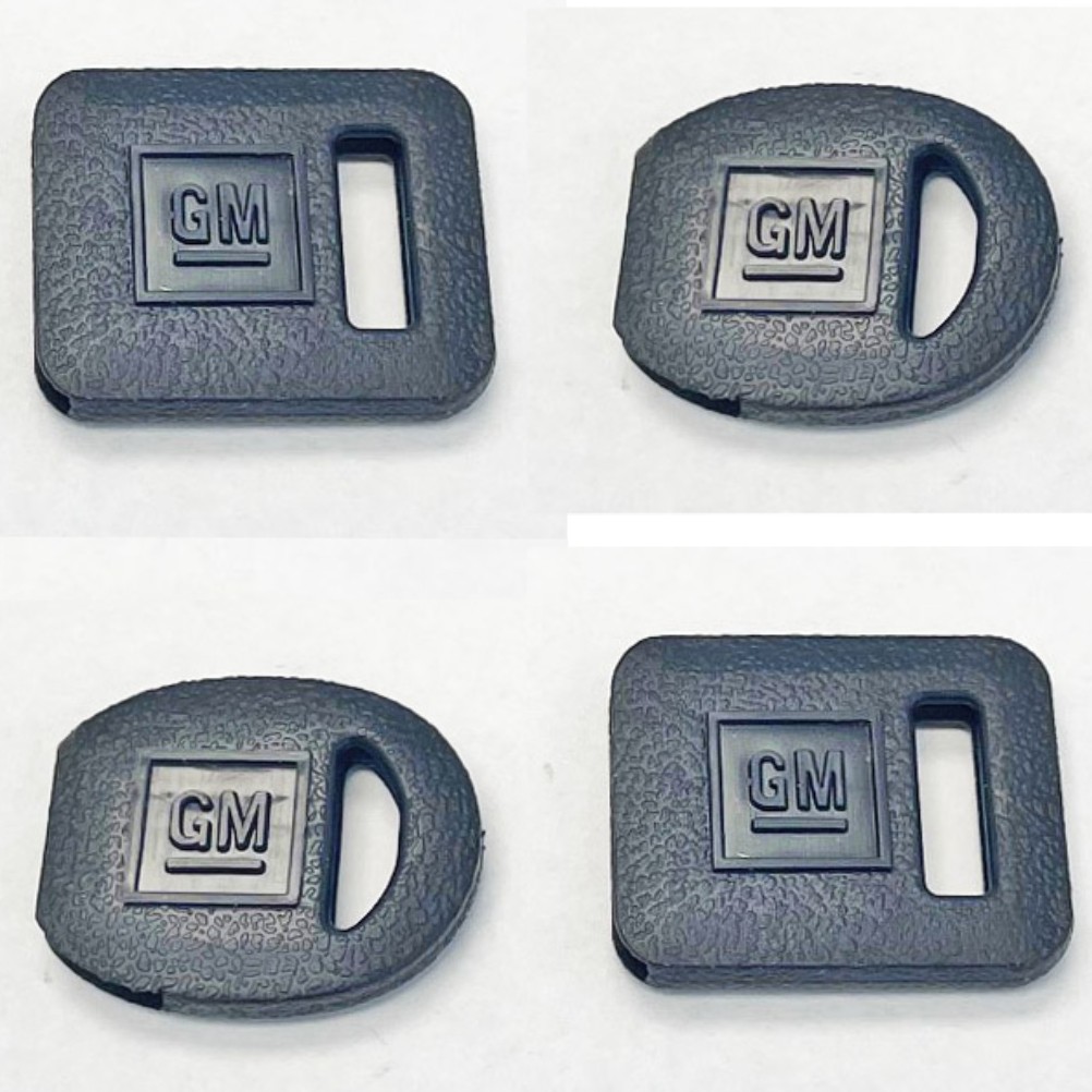 1968-1994 General Motors Gm Chevrolet Pontiac Black Cover Late Style Key 4 Caps