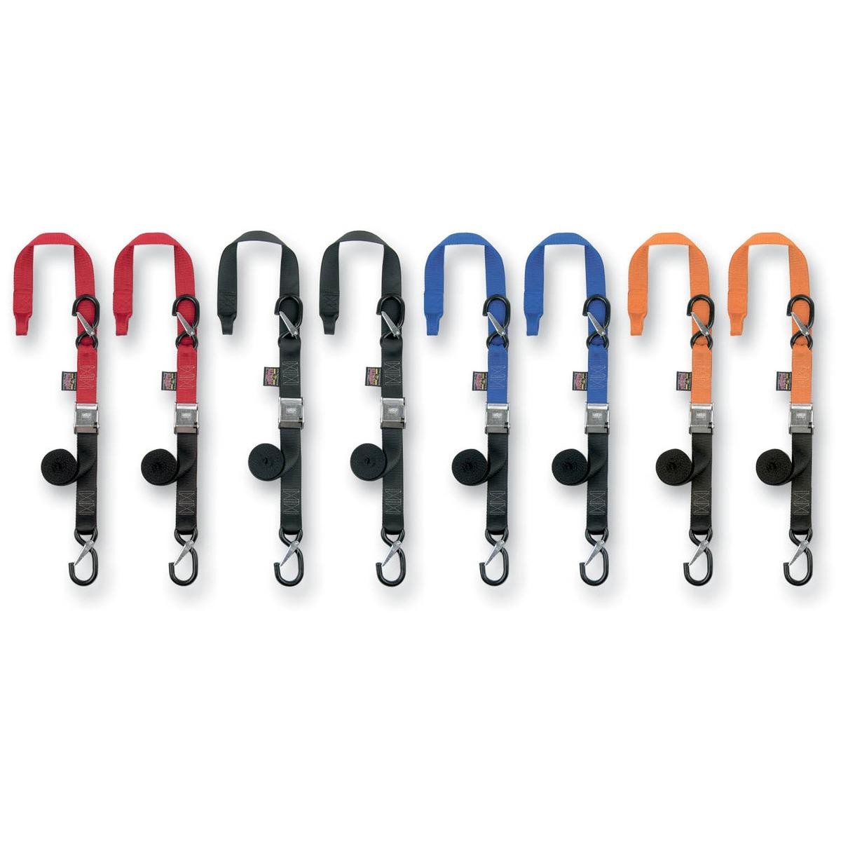 Powertye 29629-S 1 1/2in. Cam-Buckle with Safety Latch Hooks and Soft-Tye - Blac
