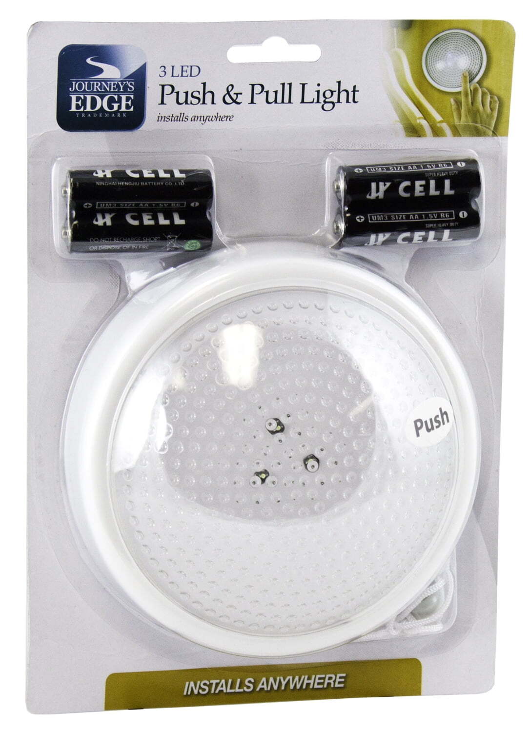 Journey's Edge 3-LED Battery-Powered Mountable Push & Pull Tap Light