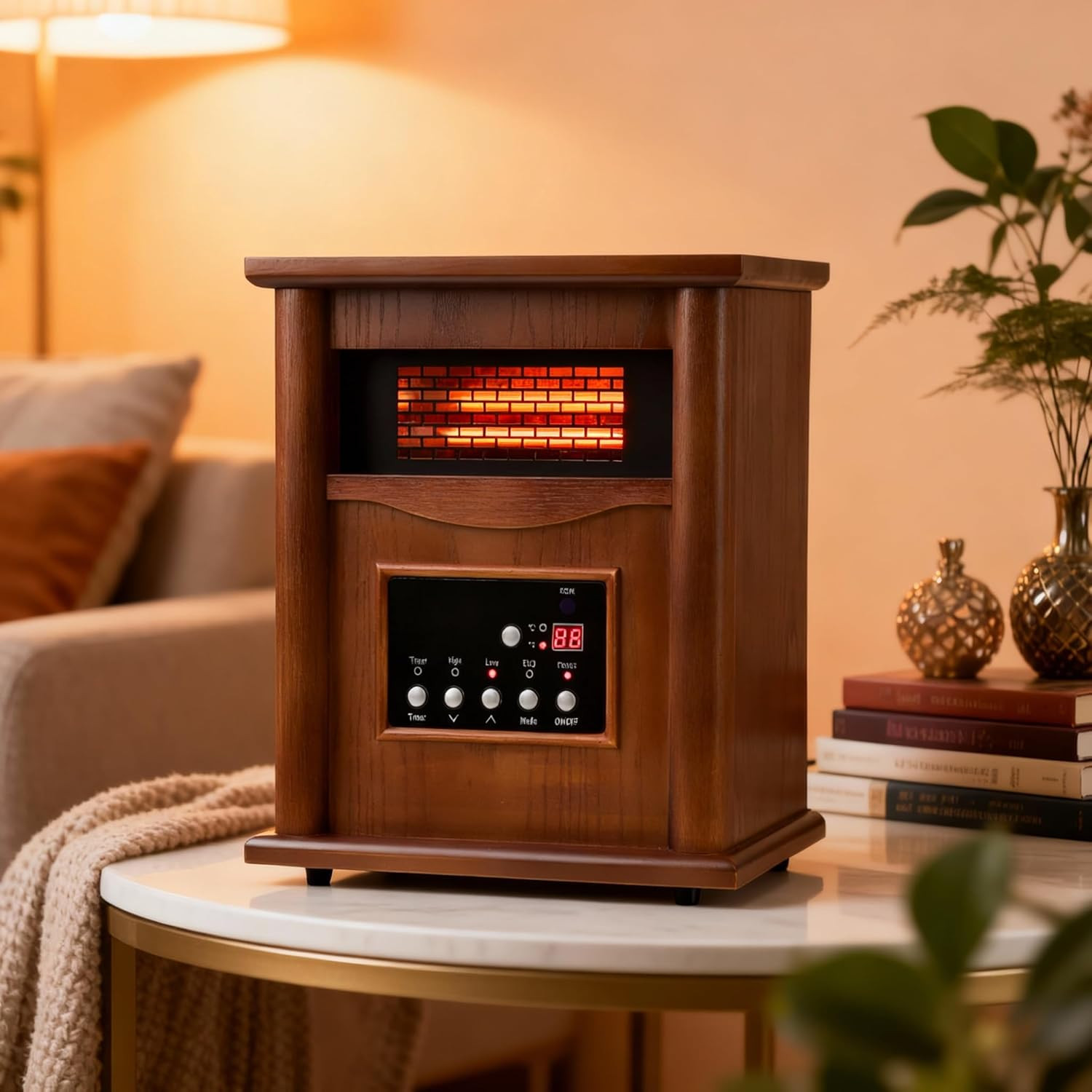 Portable Space Heater, 1500W Electric Infrared Heater for Indoor Use, Living Roo