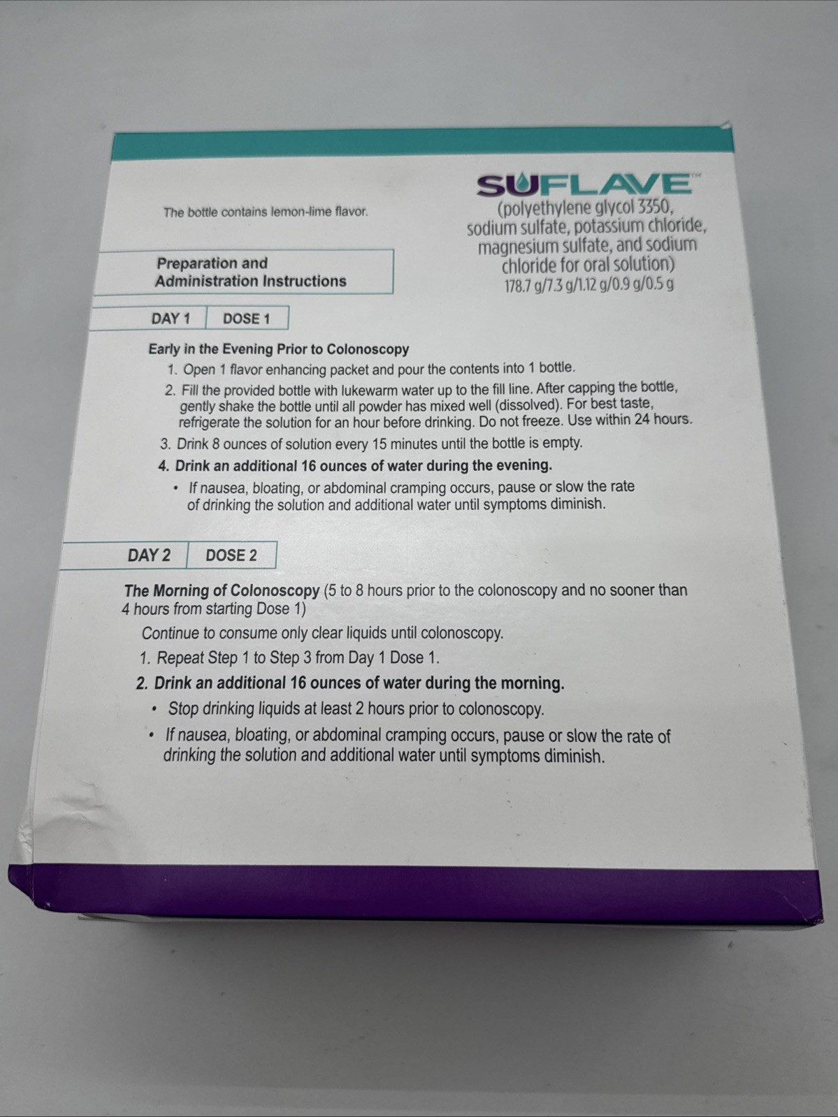 Braintree Suflave 178.7 g polyethylene glycol 3350 Laxative Kit