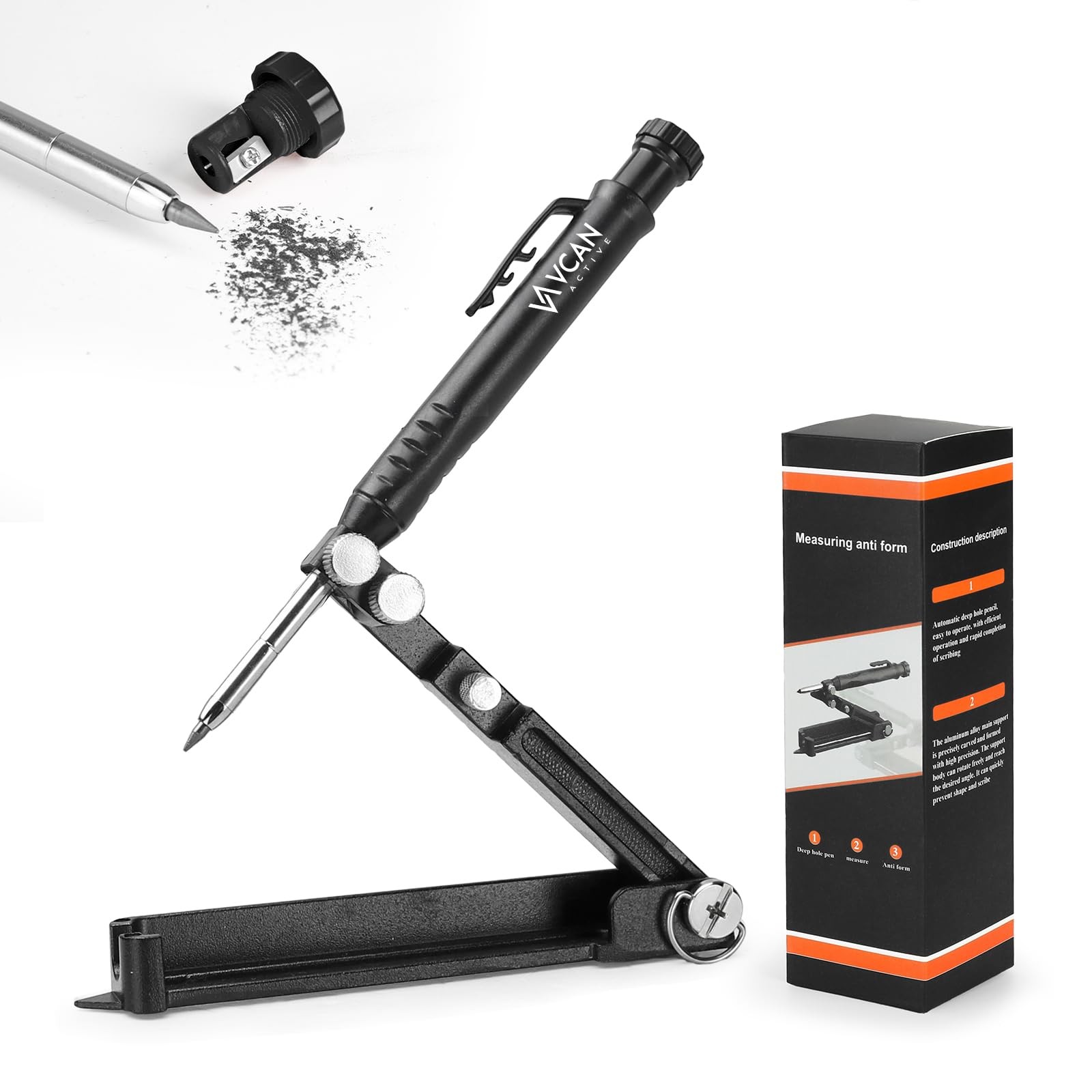 Multi-function Scribing Tool Aluminum Alloy Deep Hole Pencil Woodworking