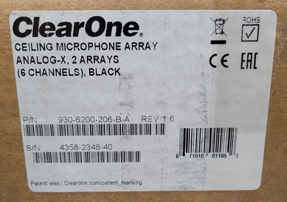 *READ* ClearOne 930-6200-206-B-D Ceiling Microphone Array Dante Bundle 2 Arrays