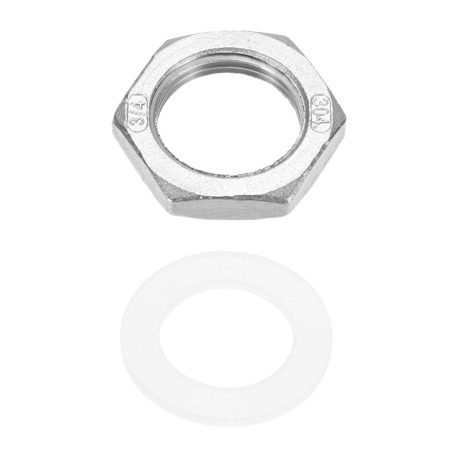 304 Stainless Steel G 3/4" Pipe Fitting Hex Locknuts with Washer