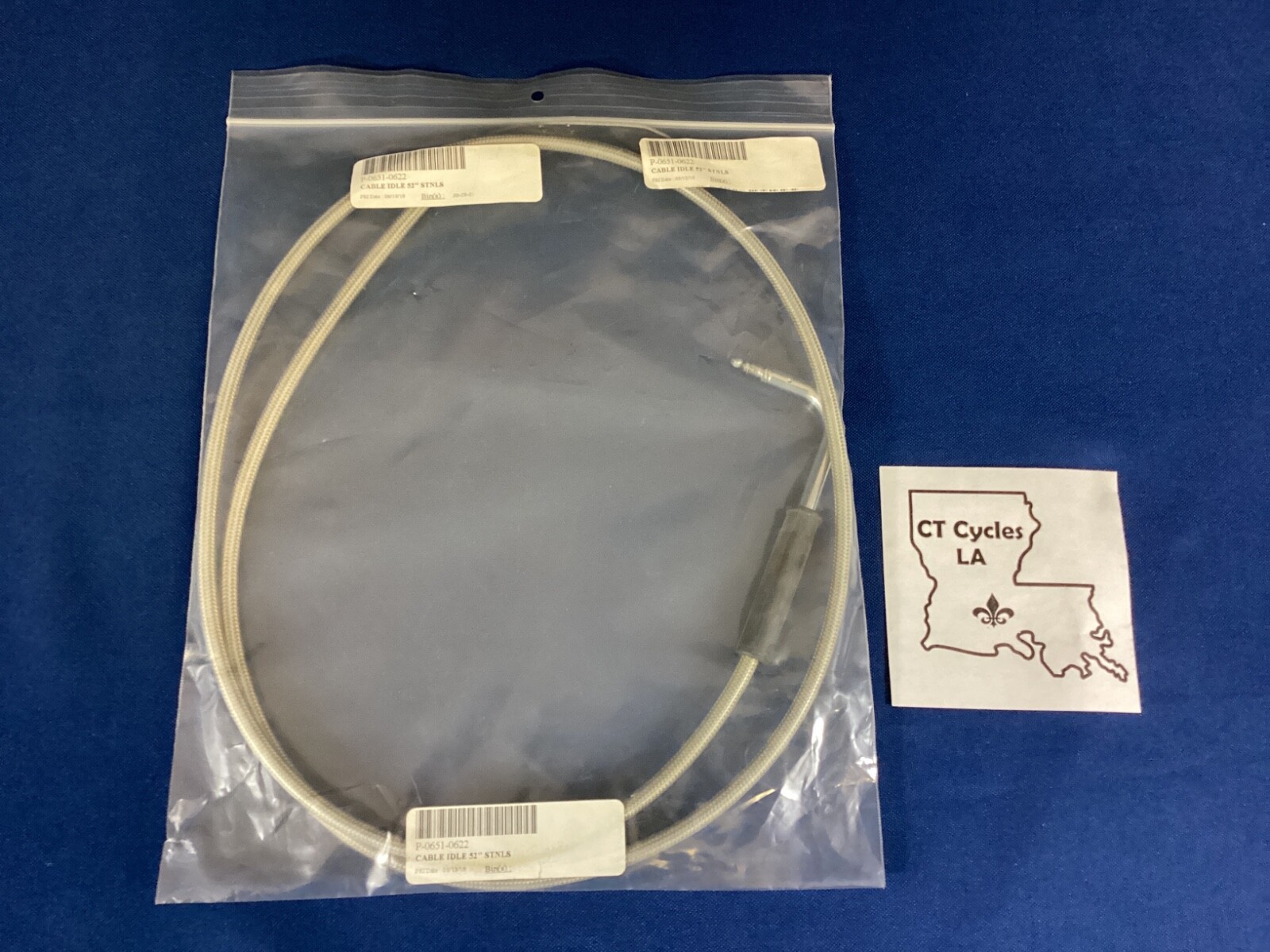 NEW Drag Specialties Idle Cable Stainless, 52”, 0651-0622*