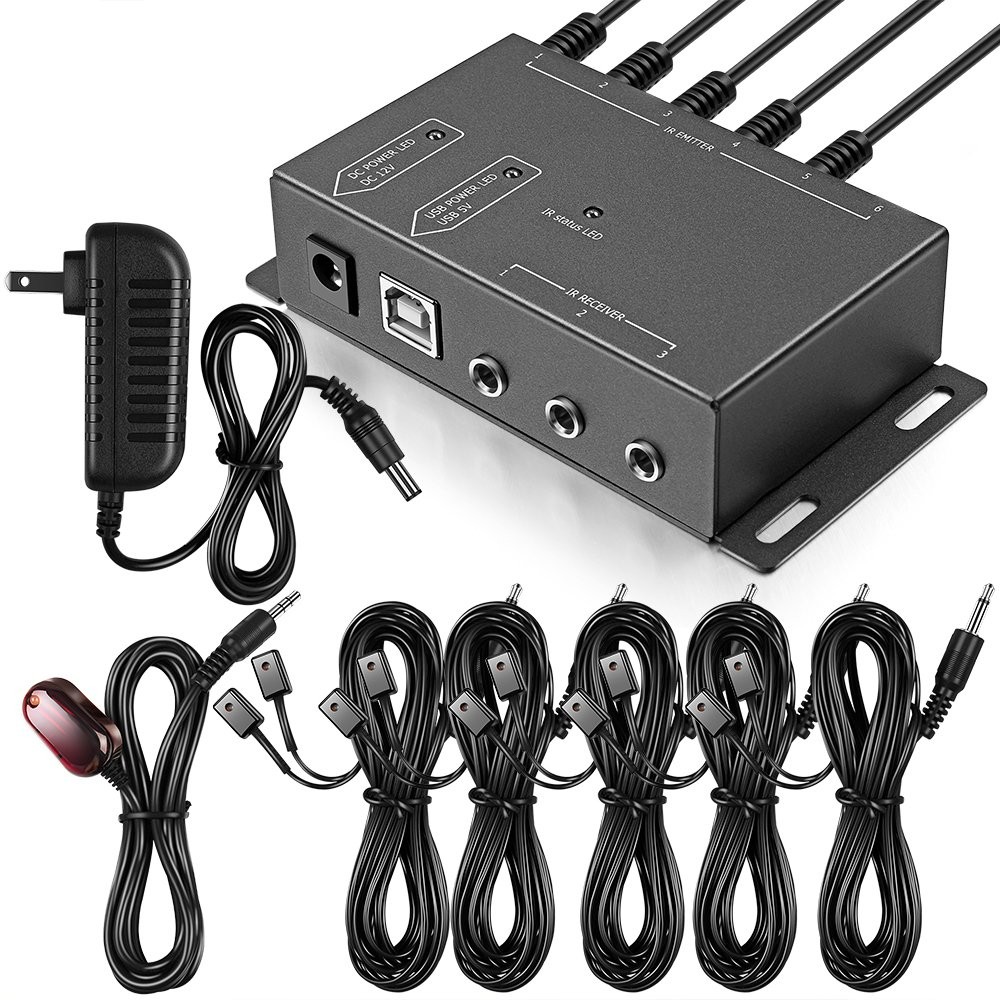 ICESPRING Infrared Repeater System IR Kit Control Up to 10 Black
