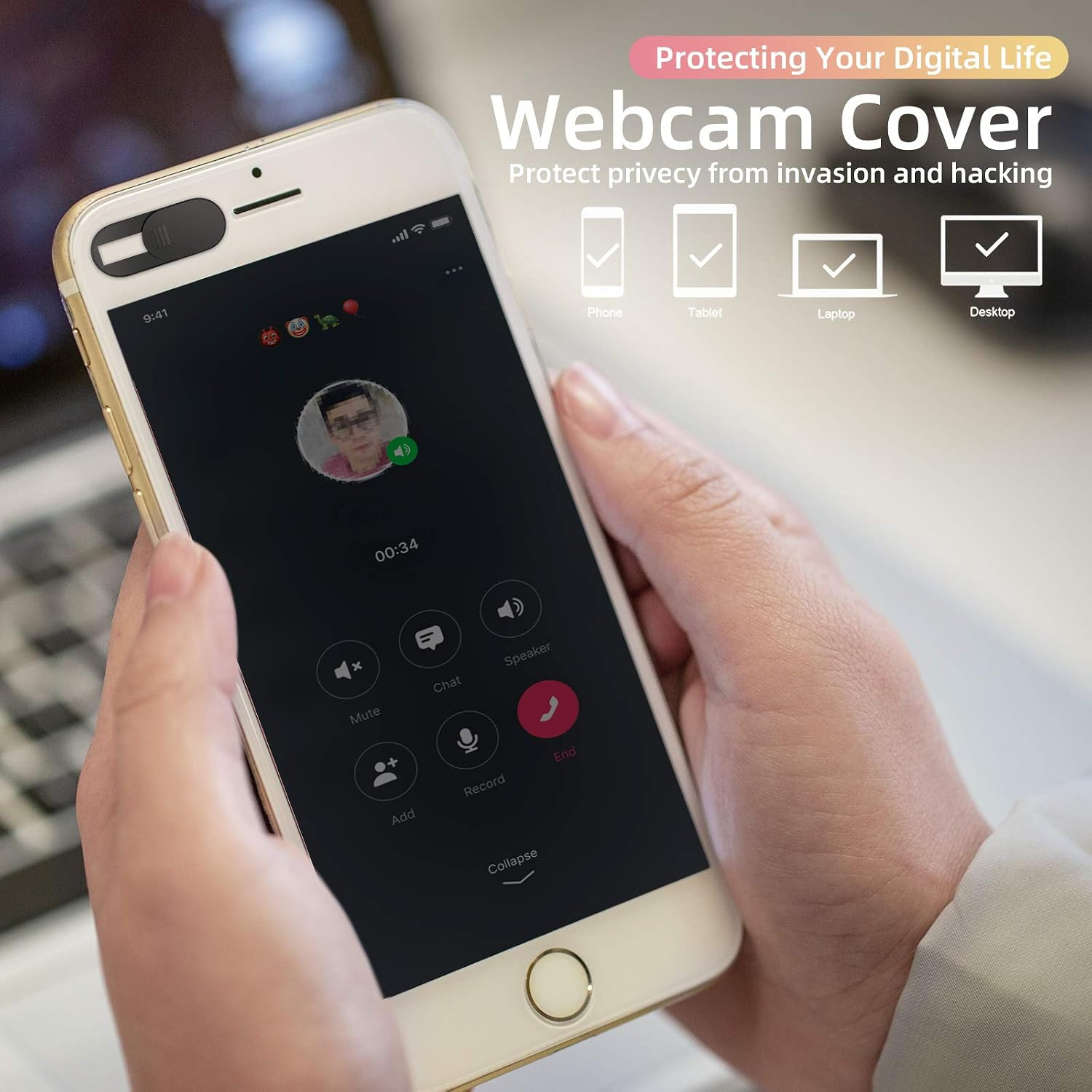 Webcam Cover,Ultra-Thin Camera Cover Slide Compatible with Laptop,Macbook,Comput