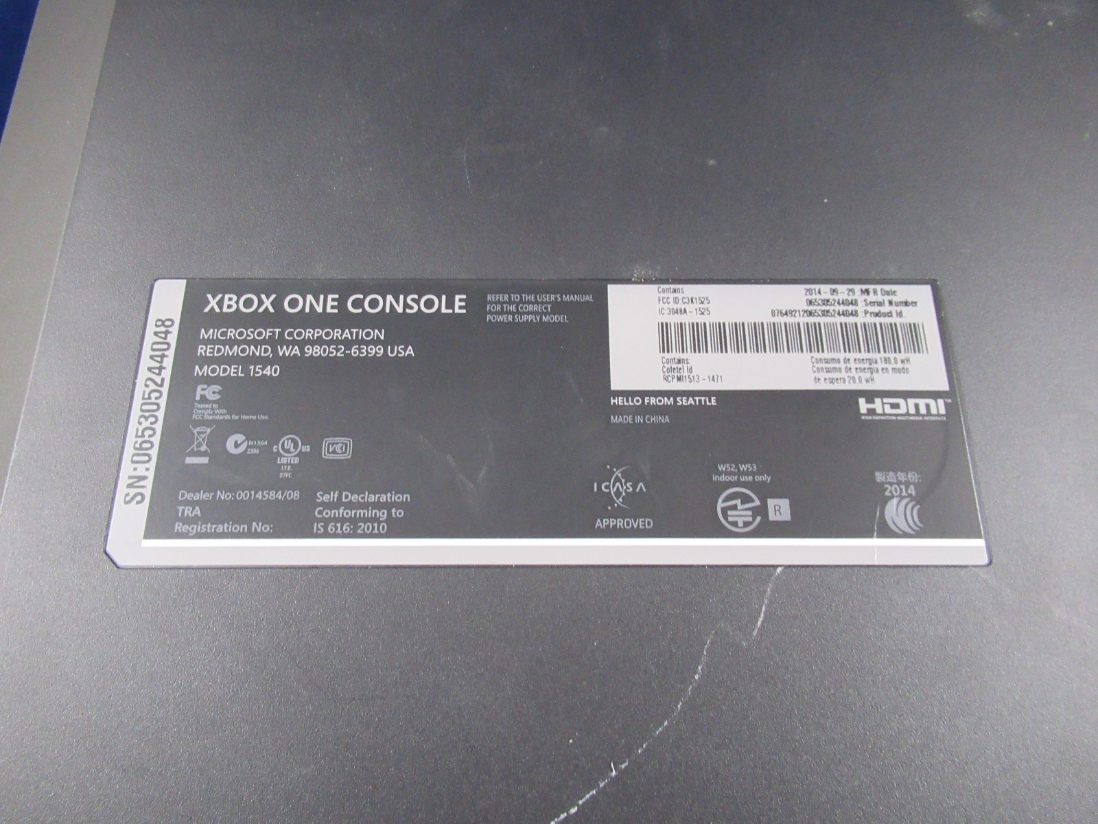Microsoft Xbox One 500GB Black 1540 Console - Tested & Refurbed /w 2 Controllers
