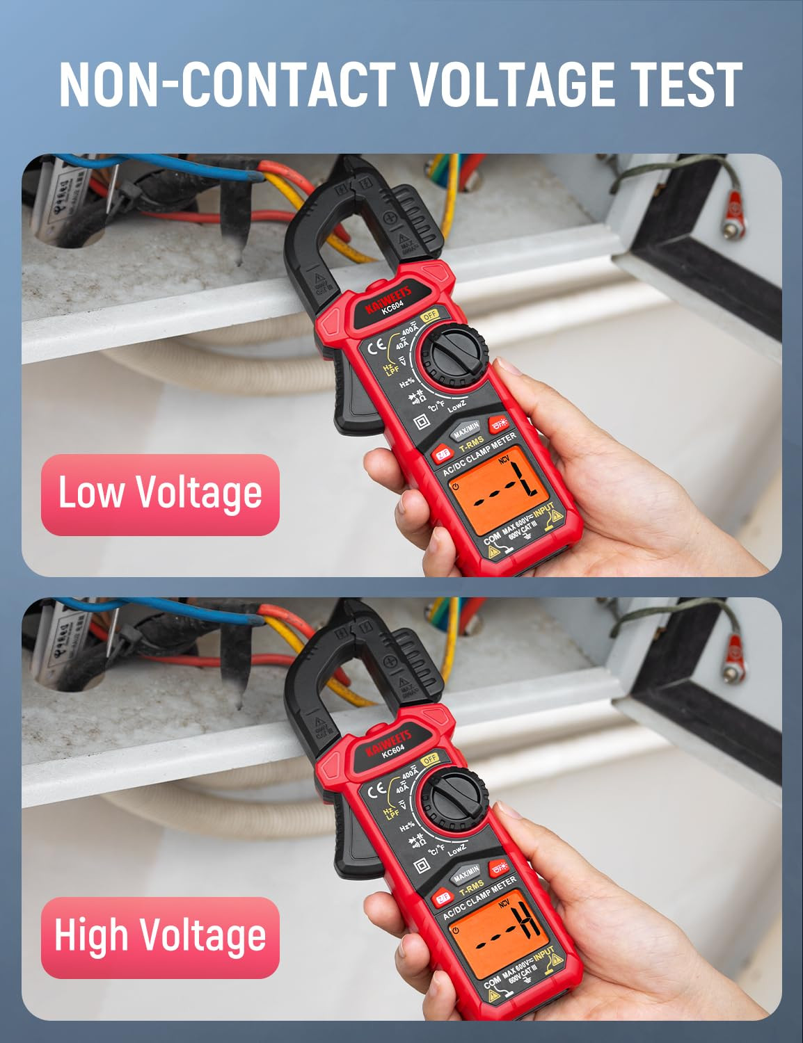 KAIWEETS Digital Clamp Meter Multimeter AC DC Current Voltage NCV