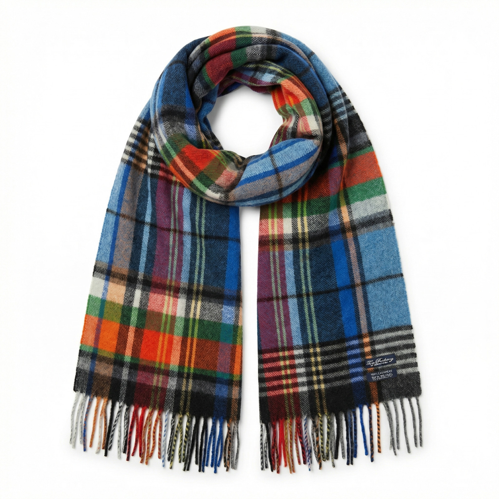 Tom Rusborg 100% Cashmere Multicolred Scarf