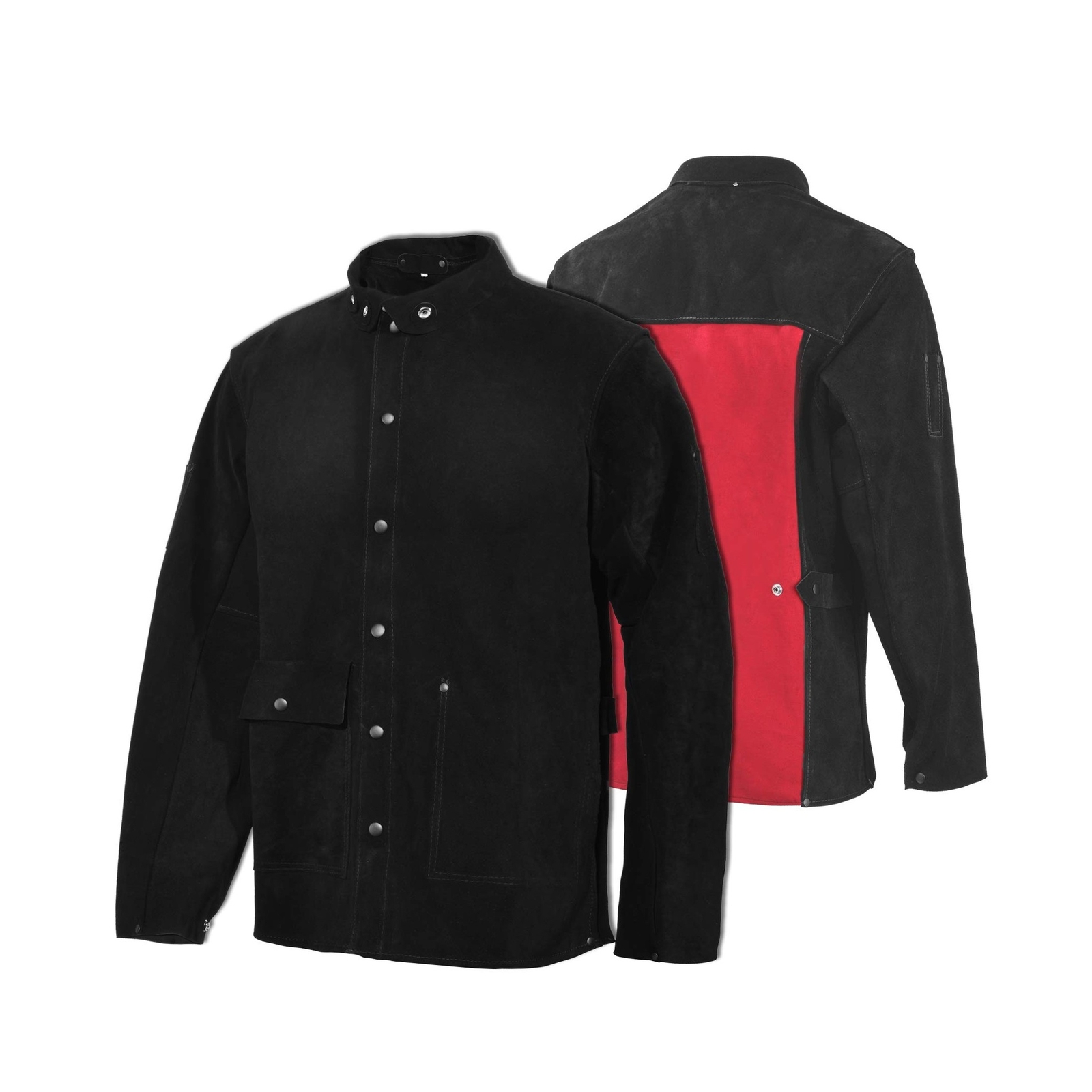 Leather Welding Jacket - Heat & Flame-Resistant Heavy Duty Split Cowhide Leat...