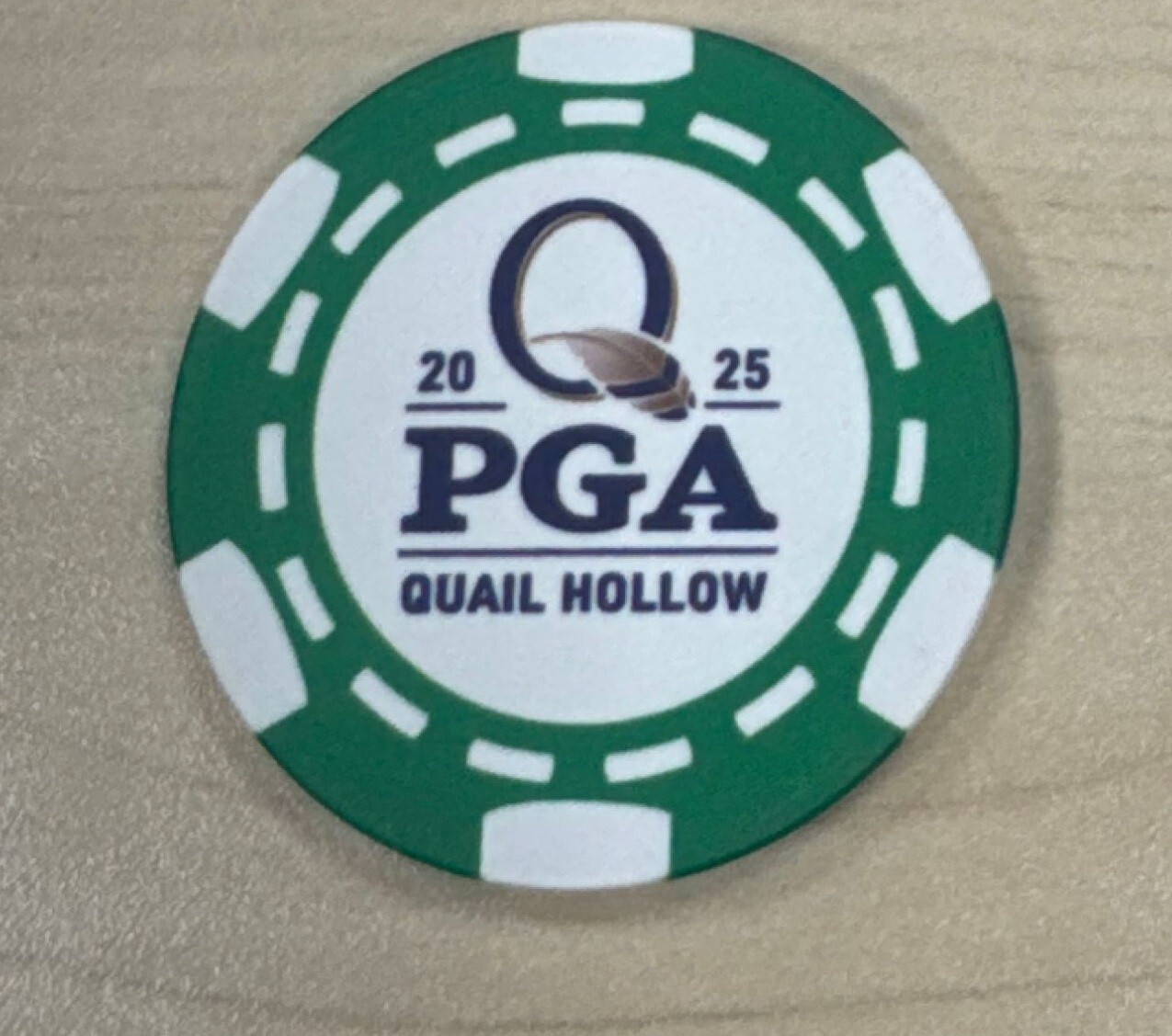 PGA Championship 2025  Clay Poker Chip Green Poker Chip - 1pc