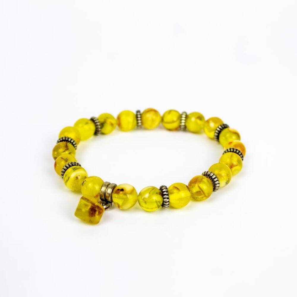 USA KIZIMA HANDMADE Bracelet Amber Balls with inserts and Pendant