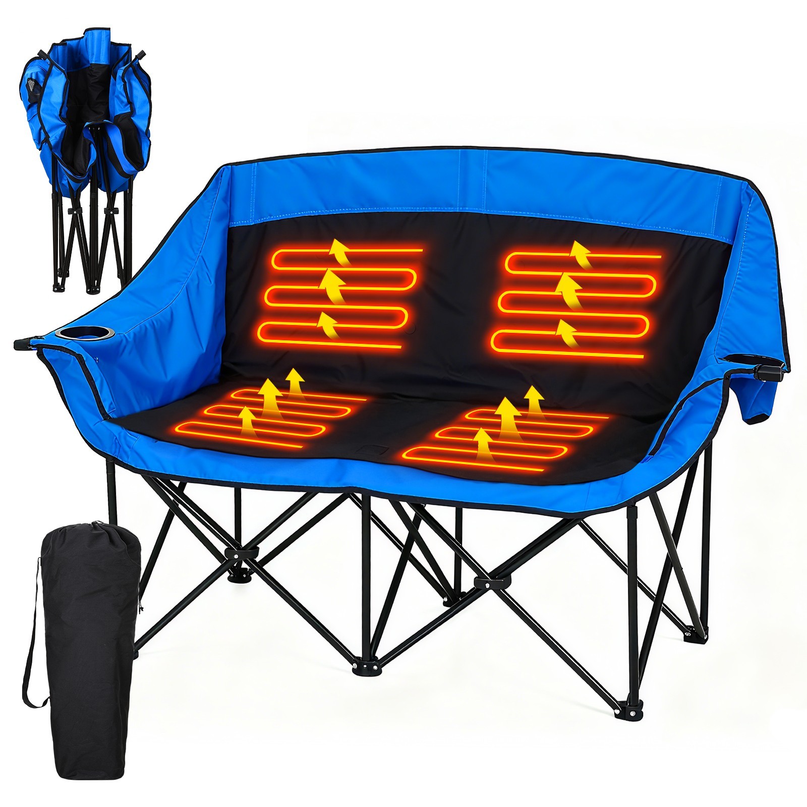 Portable Folding Heated Chair Round Moon Saucer Folding Lawn Chair Outdoor Chair