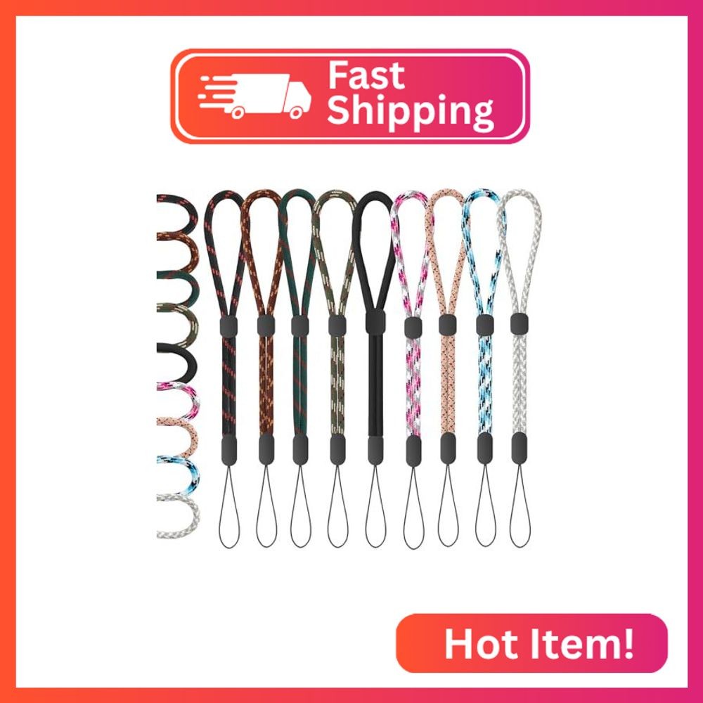 FrgKbTm Hand Wrist Strap Lanyard, 9 Pcs Adjustable Nylon Colorful for Mobile Pho