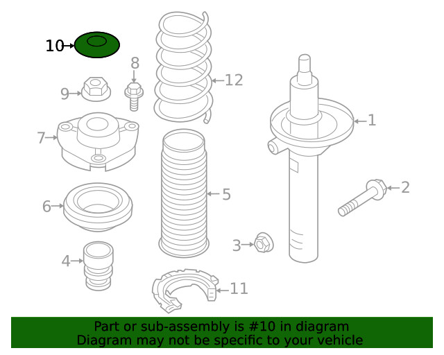 Genuine Audi Strut Mount Cap 6Q0-412-359