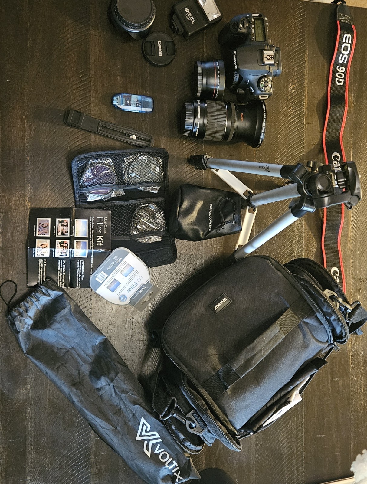 Canon EOS 90D Camera Bundle with Lenses, Tripod, Bag, Filters, Charger