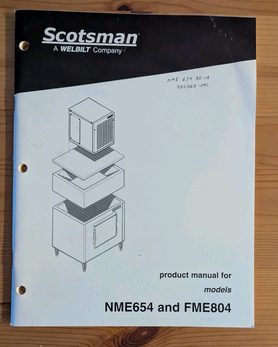 Scotsman Product Manual NME654 FME804 Ice Machine