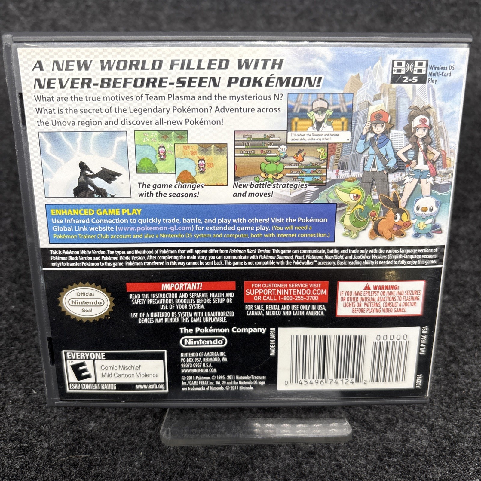 Pokemon White Ver. (DS) Authentic Case & Manual Only W/ Inserts Good Condition