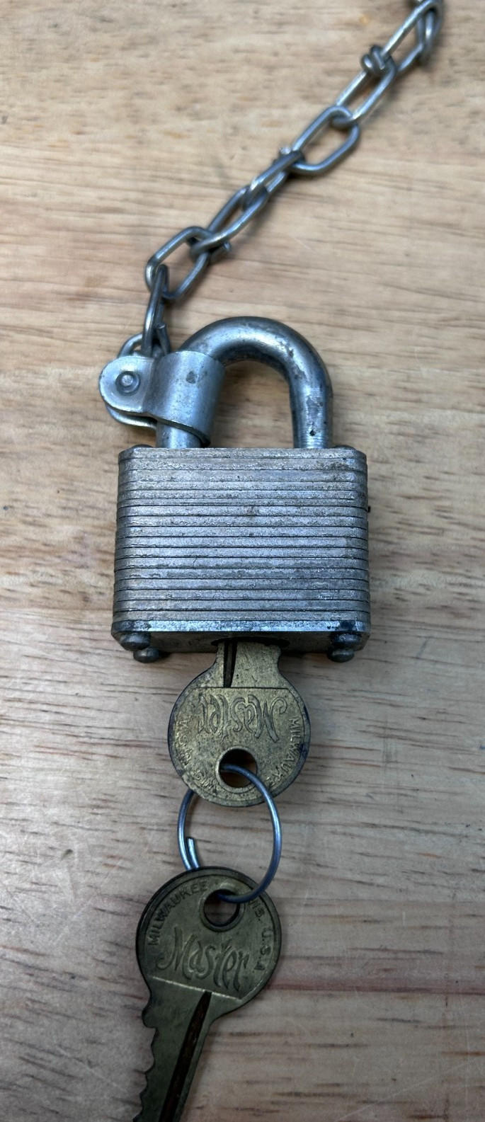 Vintage U.S. Navy USN Master Lock No. 3 Padlock / Lock Milwaukee USA