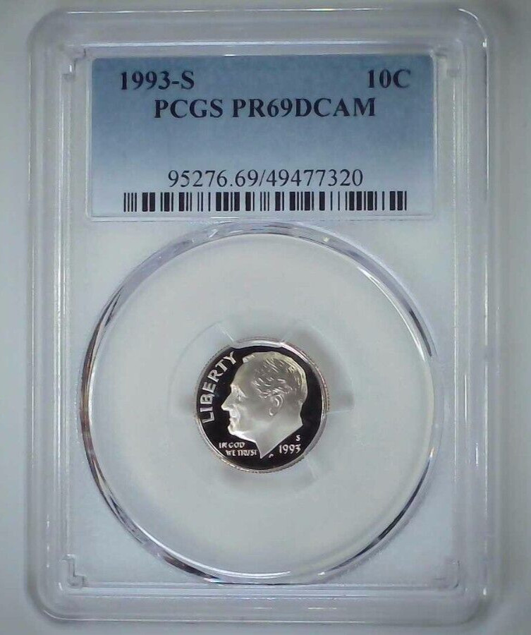 1993-S 10C Roosevelt Dime  PCGS PR69DCAM CLAD 24wtt0919