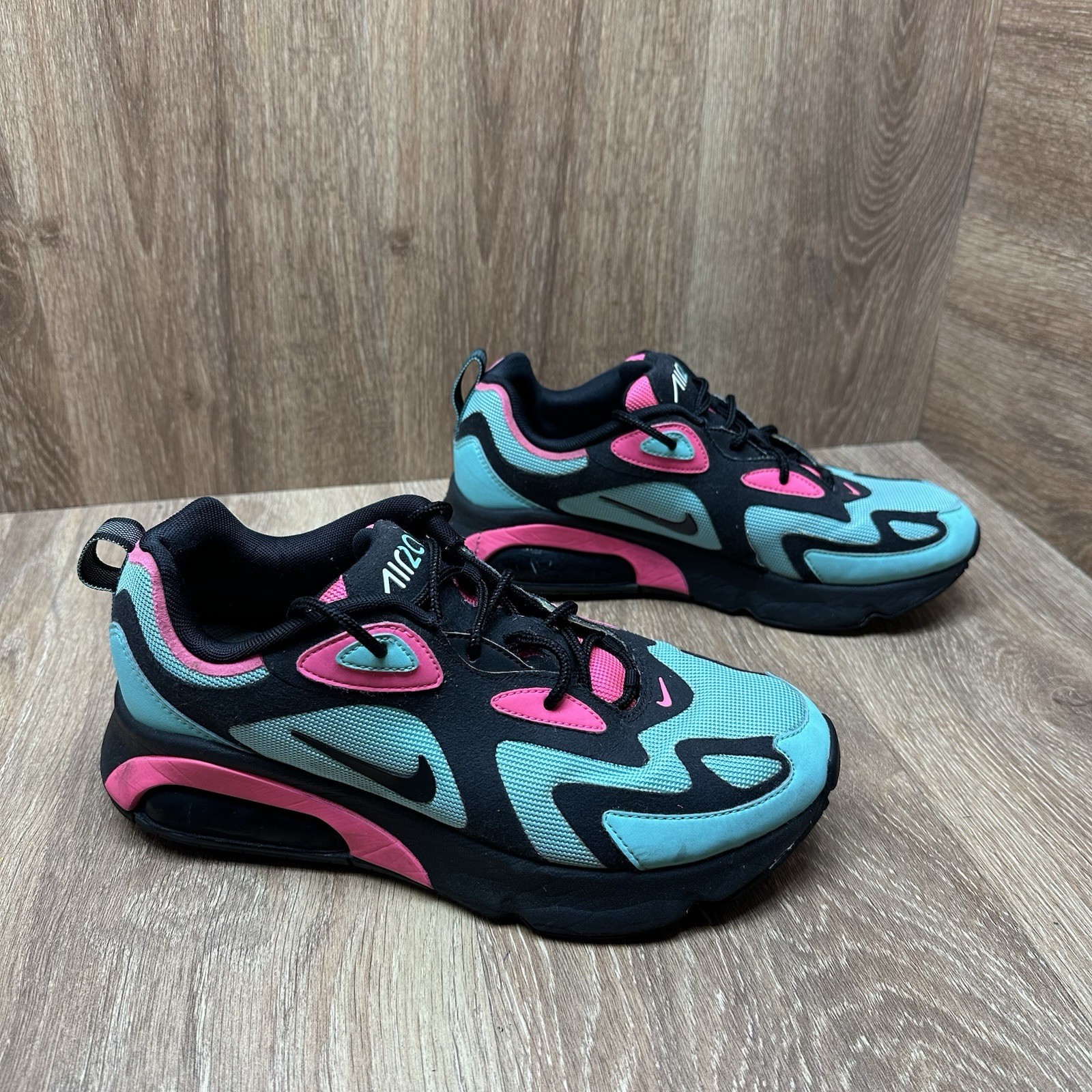 Nike Air Max 200 South Beach Black Pink Turquoise  Sneakers Shoes Size 8