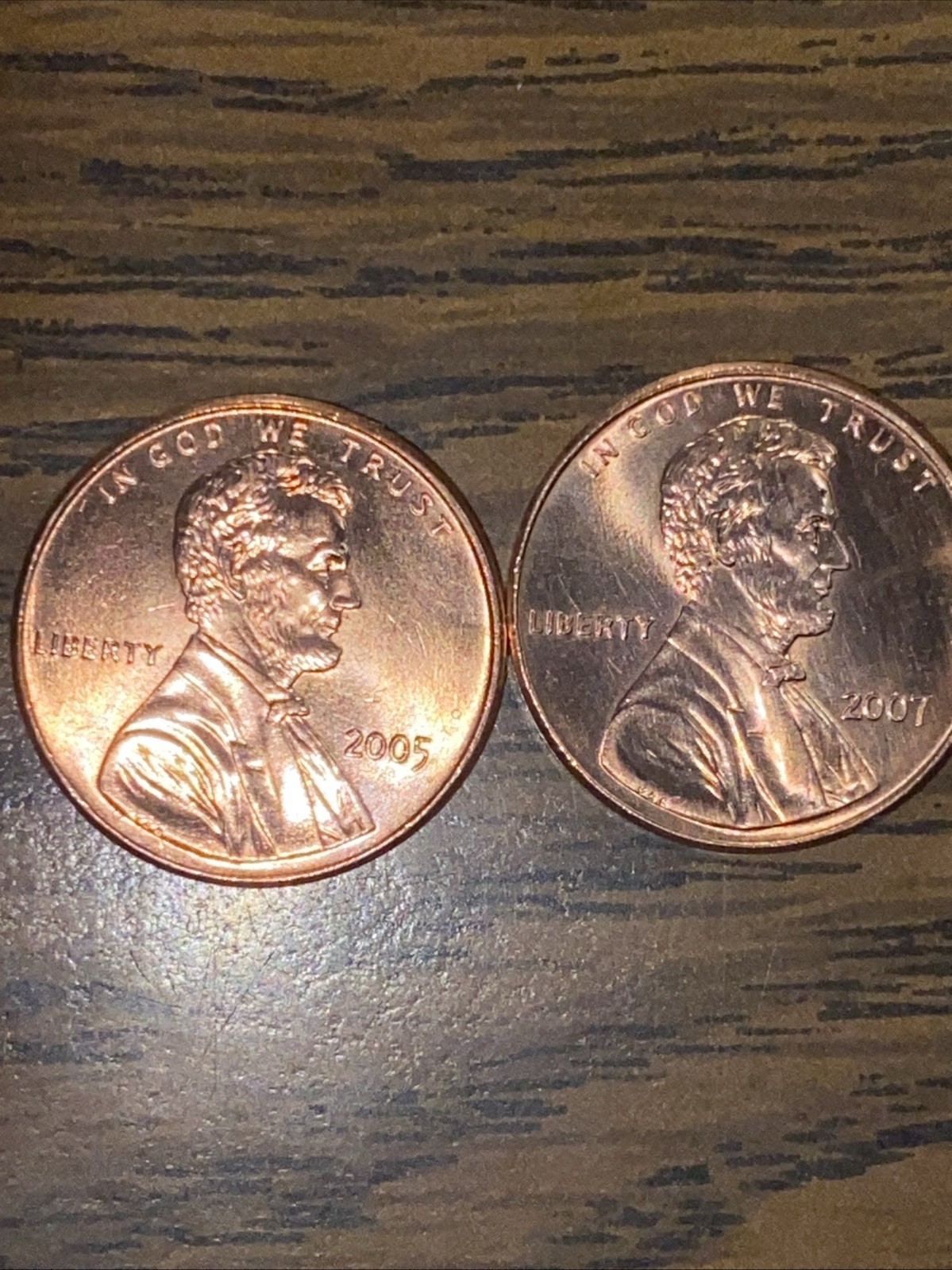 2005 + 2007-p UNC Lincoln Pennies.