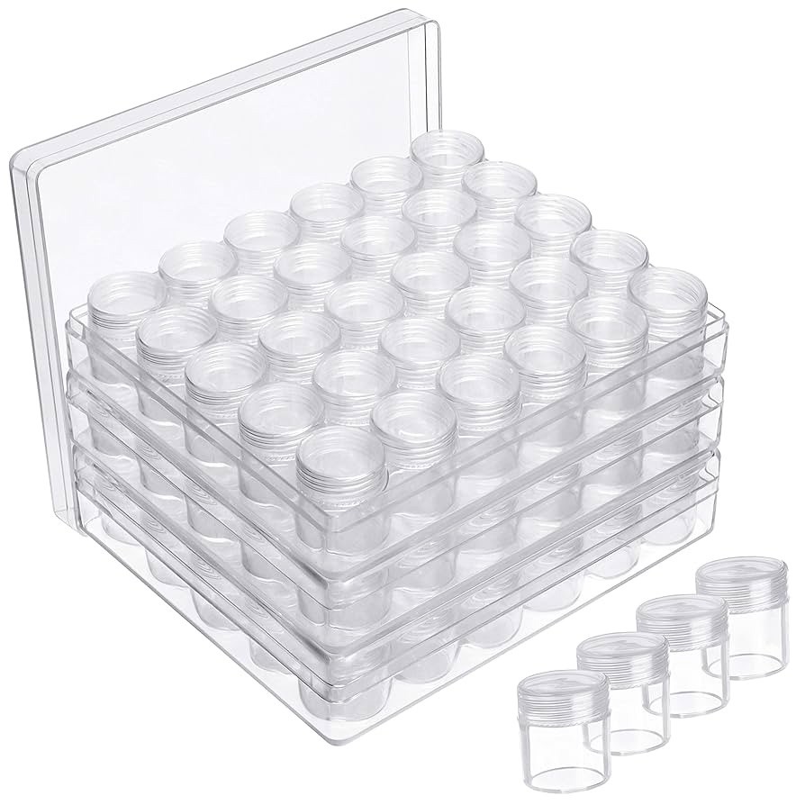 3 Box Set 90pcs Diamond Art Plastic Containers Beads Storage Organizer Jars